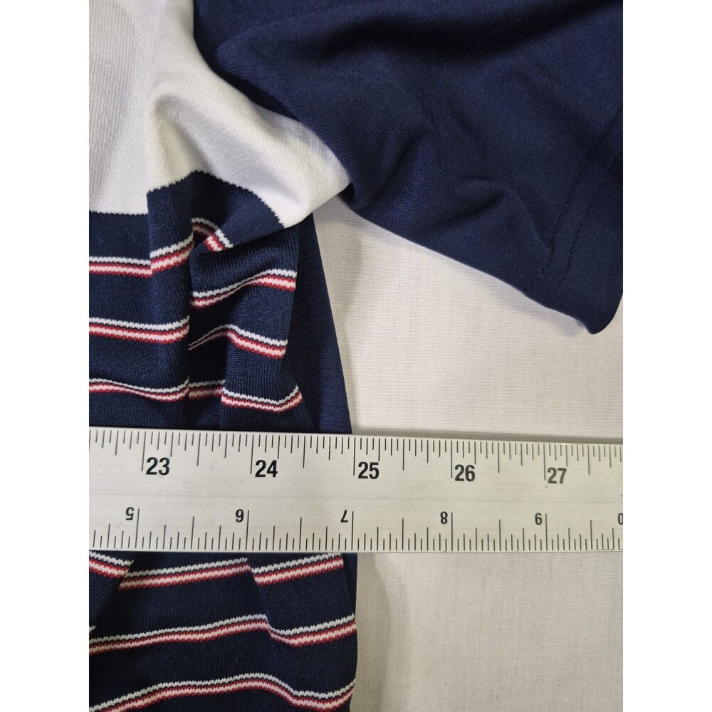 Adidas Shirt Climalite Men's Size 2XL Blue Red White Stripe Colorblock XXL - Picture 13 of 14